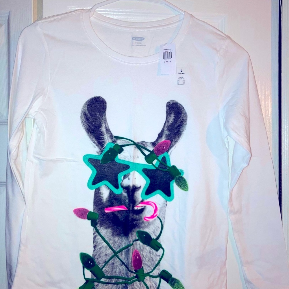 Christmas llama - Girls Long Sleeve T-shirt